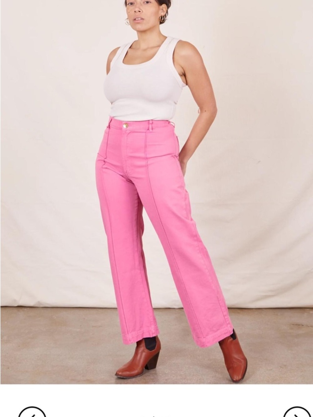 Big Bud Press Pink High-Rise Cropped Wide-Leg Pants
